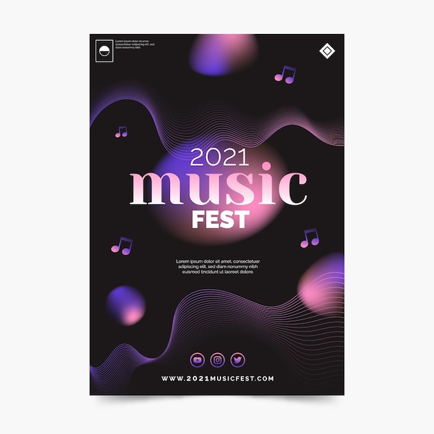 Gradient design of musical poster