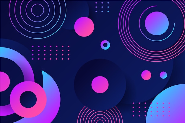 Gradient design shapes on dark background