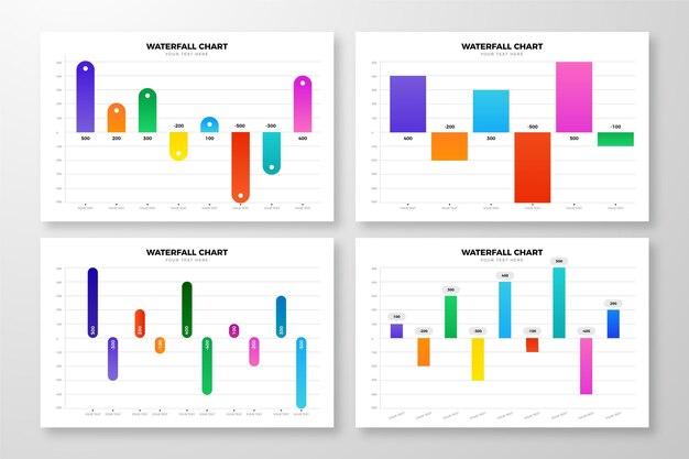 Градиентный дизайн коллекции водопад диаграммы
