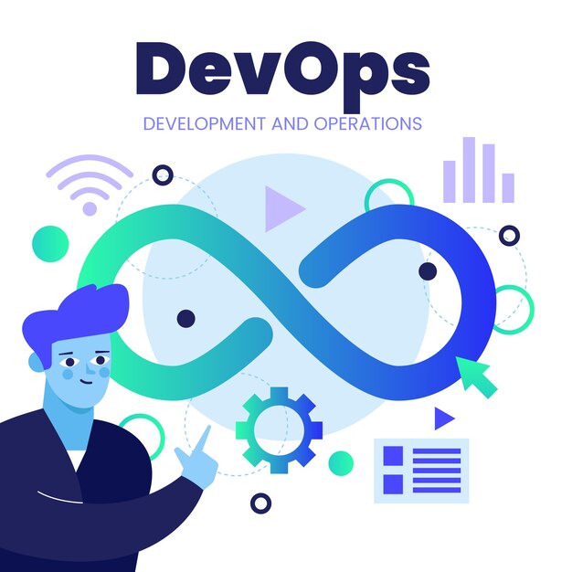 Gradient devops illustration