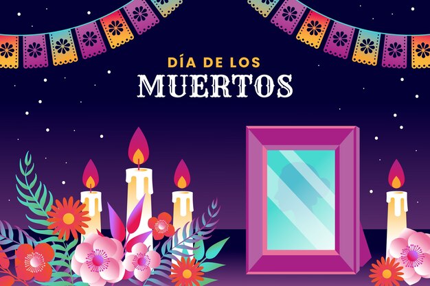 グラデーション dia de muertos 背景