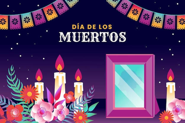 Gradient dia de muertos background