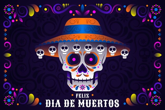 그라데이션 dia de muertos 배경