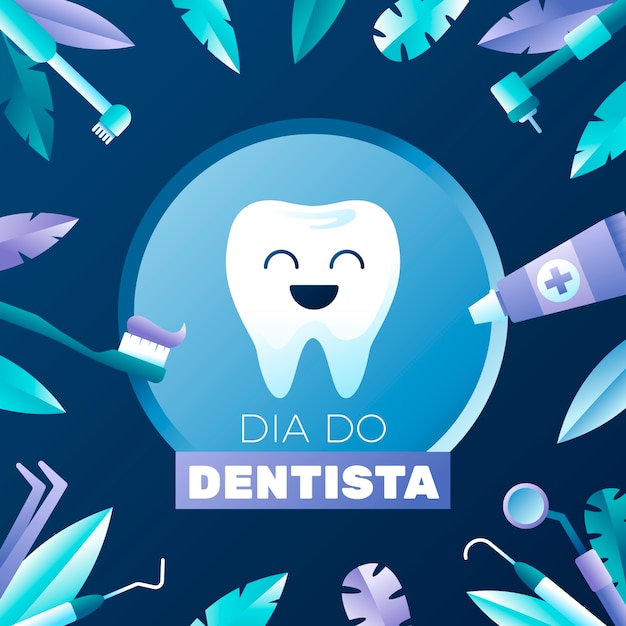 Free vector gradient dia do dentista illustration