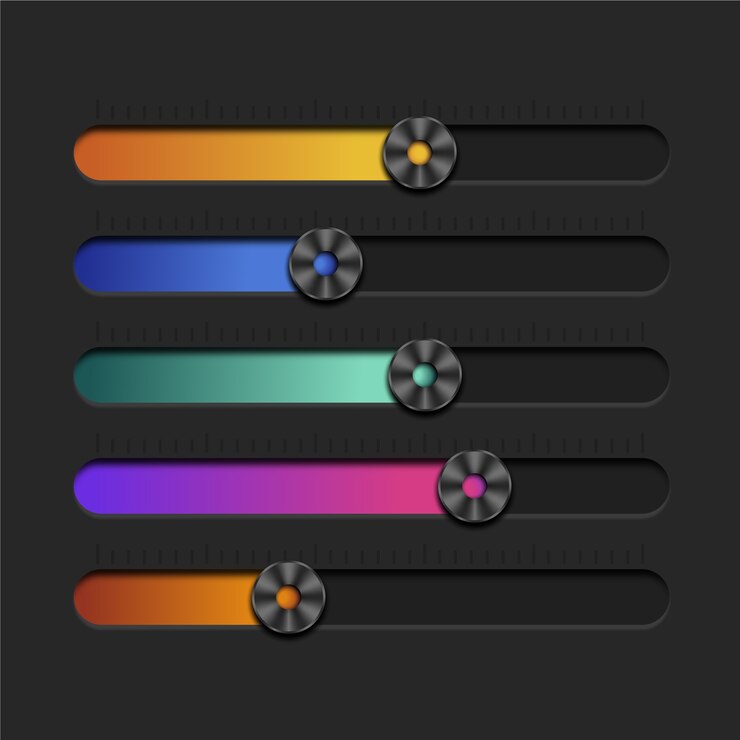 Free Vector gradient different sliders collection