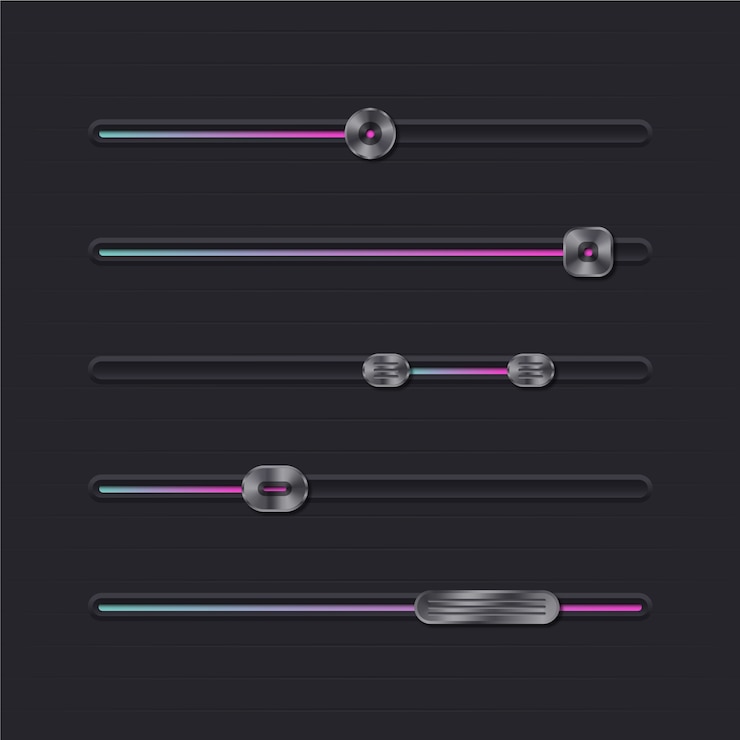 Free Vector gradient different sliders collection