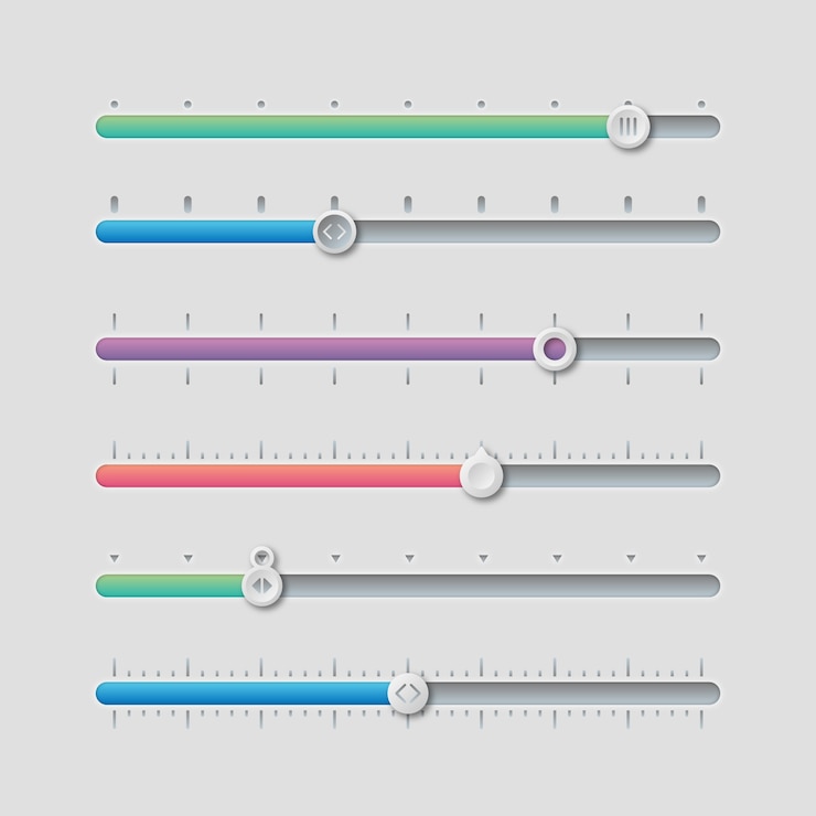 Free Vector gradient different sliders collection
