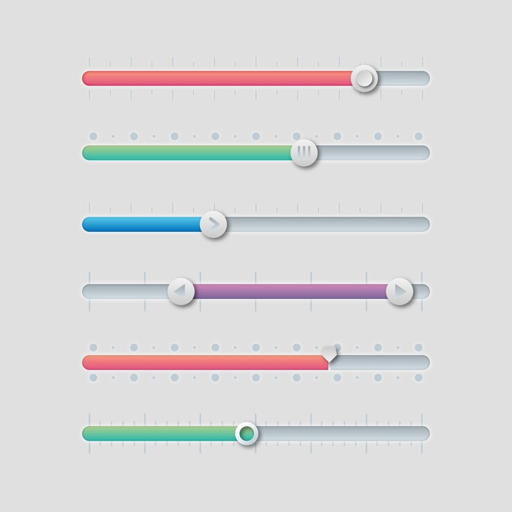 Free Vector gradient different sliders collection