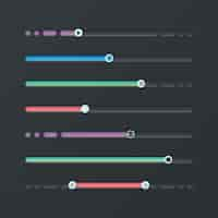 Free vector gradient different sliders collection