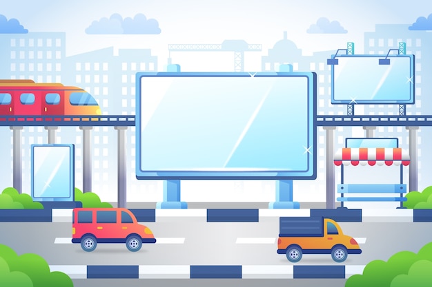 Gradient digital signage illustration