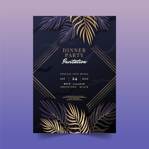 Gradient dinner invitation template