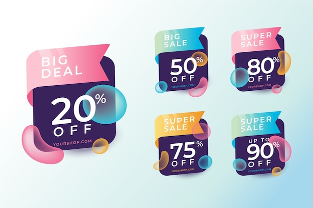 Gradient discount numbers template