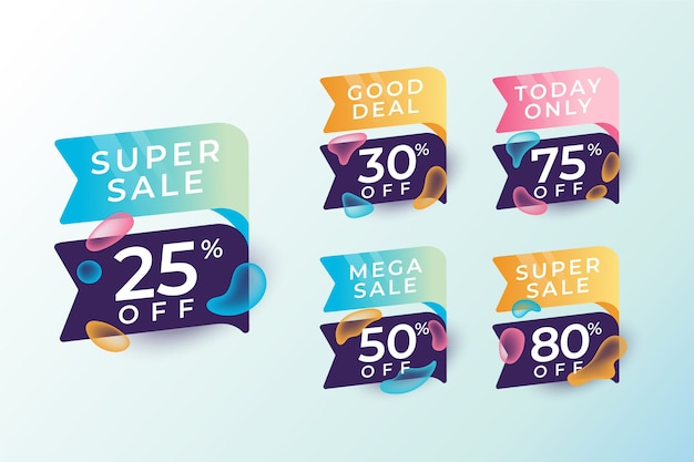 Gradient discount numbers template