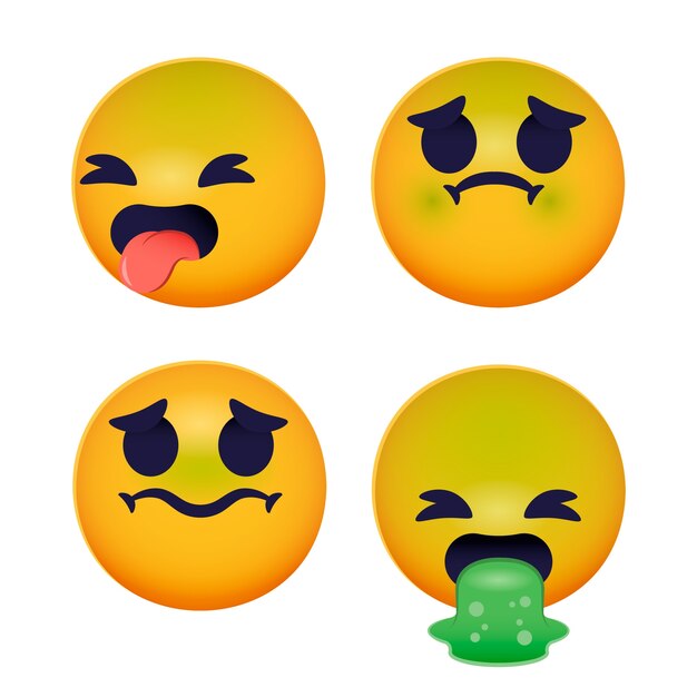 Illustrazione emoji disgusto gradiente