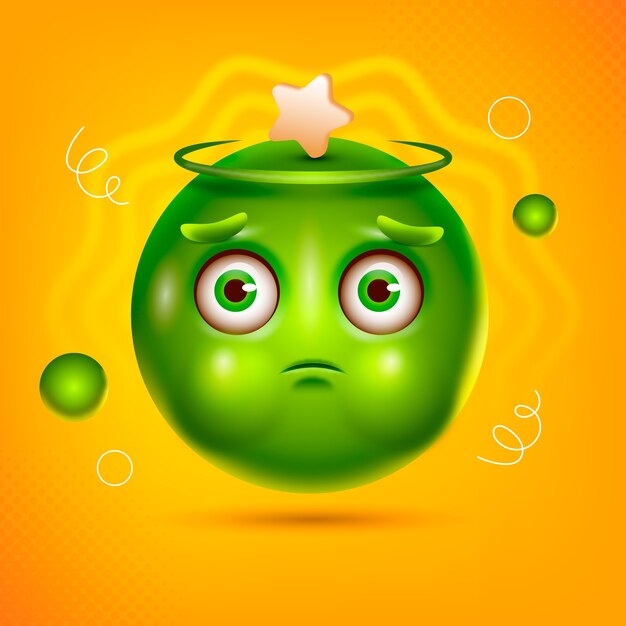 Gradient disgust emoji illustration