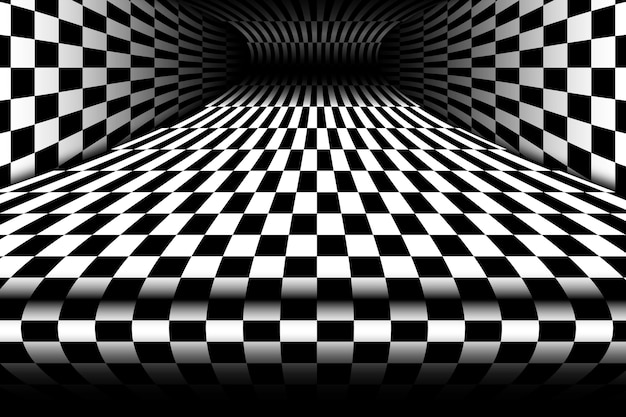 Gradient distorted checkered background