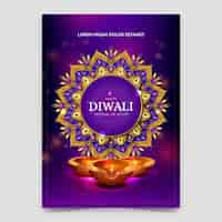 Free vector gradient diwali festival vertical poster template