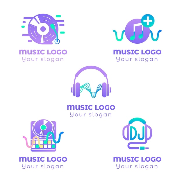 Gradient dj logo collection