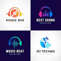 Free vector gradient dj logo collection