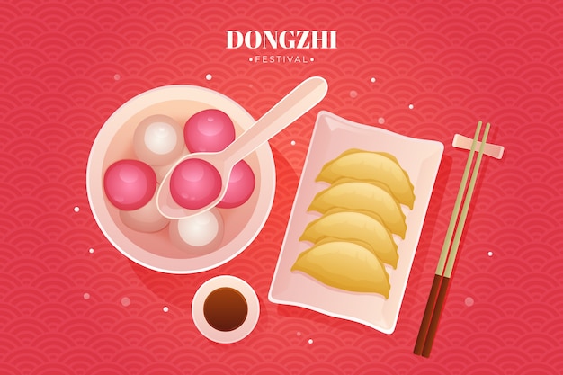 Free vector gradient dongzhi festival background