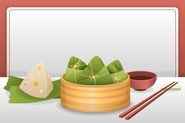 Gradient dragon boat's zongzi background