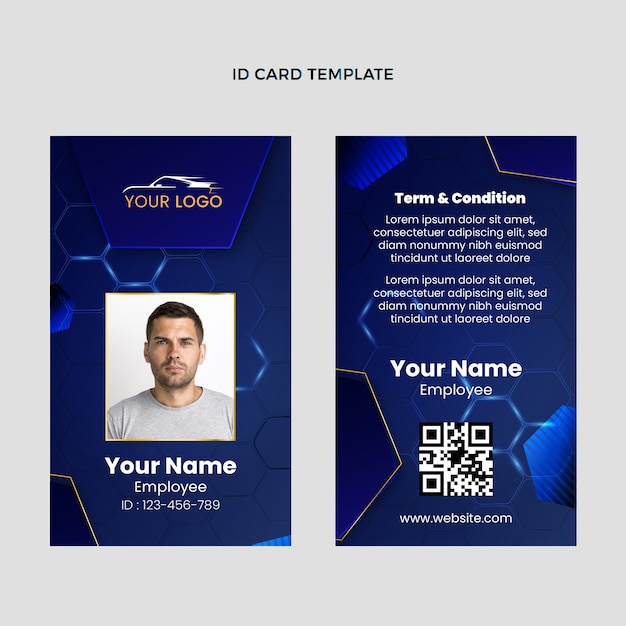 Gradient driving school id card template