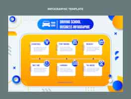 Free vector gradient driving school infographic template