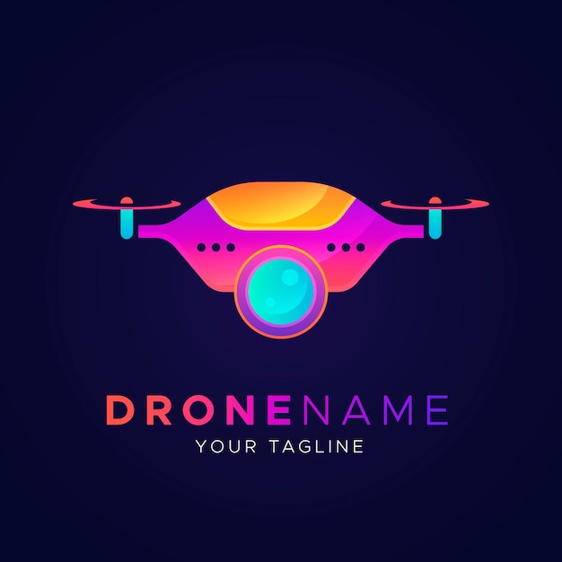 Gradient drone logo template