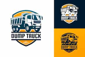 Free vector gradient dump truck logo design