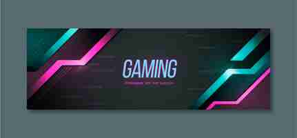 Free vector gradient duotone gaming twitter header