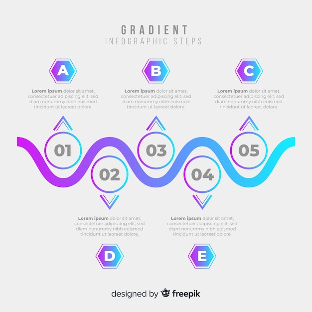 Free vector gradient duotone infographic steps