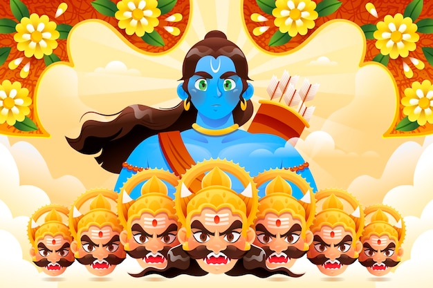 Free Vector gradient dussehra background