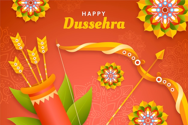 Free vector gradient dussehra celebration background