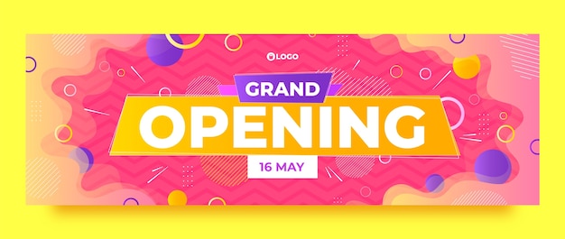 Free vector gradient dynamic grand opening twitter header