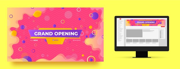 グラデーションダイナミックグランドオープニングYouTubeチャンネルアート