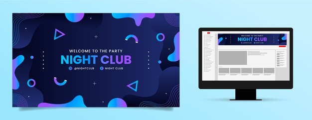 gradient dynamic night club youtube channel art