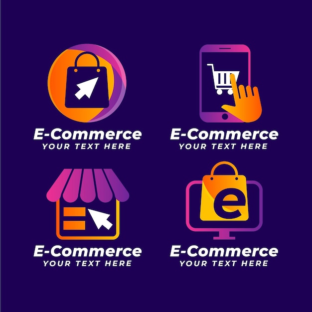 Gradient e-commerce logo collection