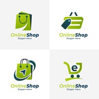Бесплатное векторное изображение Коллекция градиентных логотипов электронной коммерции