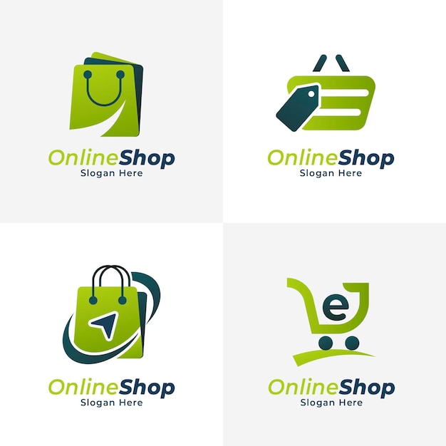 Gradient e-commerce logo collection