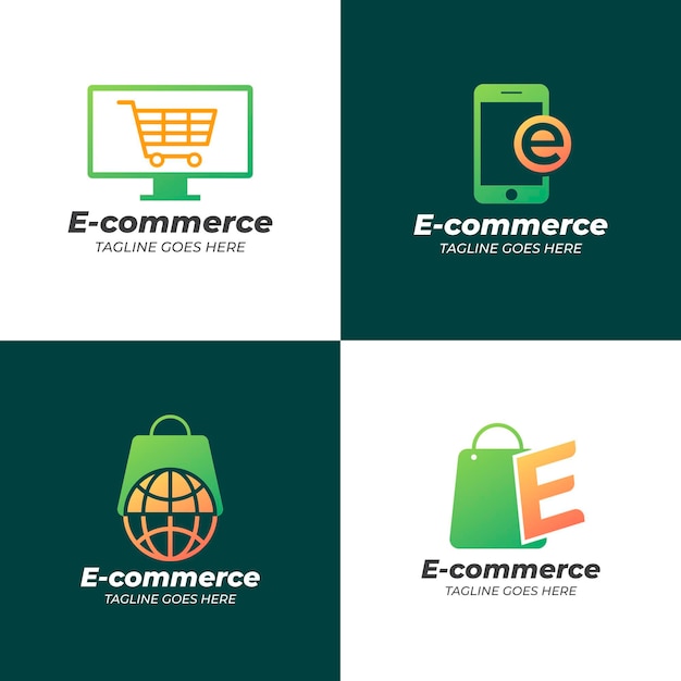 Gradient e-commerce logo collection