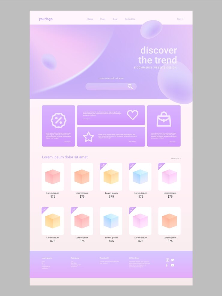 Free Vector gradient e-commerce website template