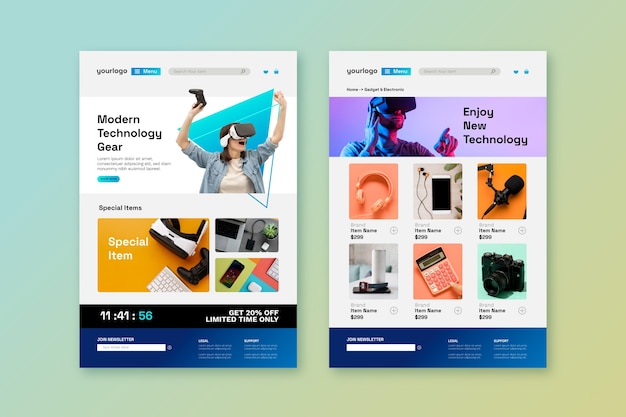 Gradient e-commerce website template