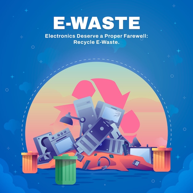 Gradient e-waste illustration
