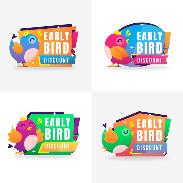 Free vector gradient early bird design template