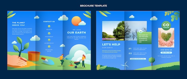 Free vector gradient earth day brochure template