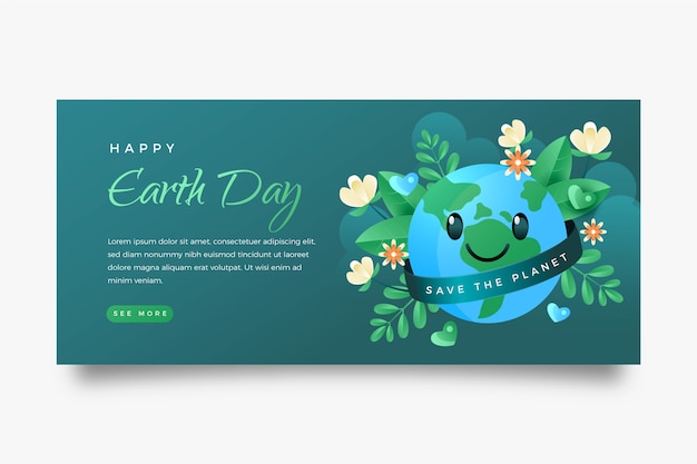Бесплатное векторное изображение Градиент день земли горизонтальный баннер