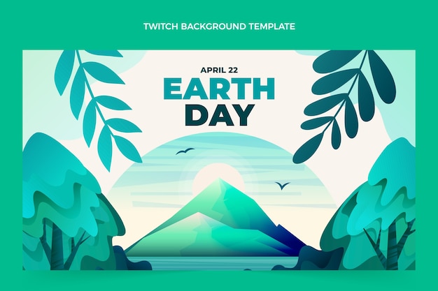 Free vector gradient earth day twitch background