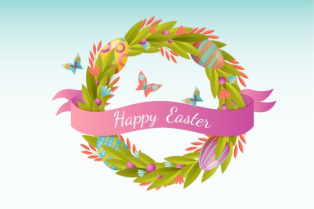 Free vector gradient easter background