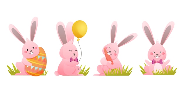 Gradient easter bunnies collection