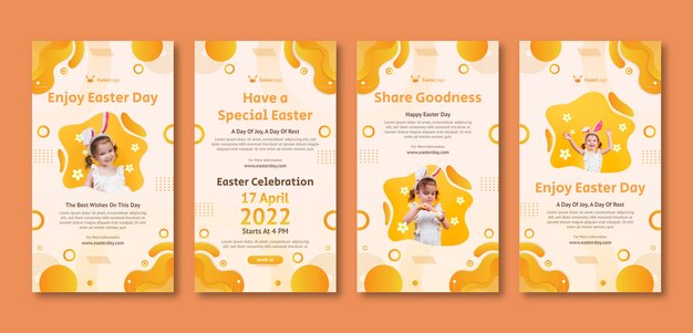 Gradient easter instagram stories collection